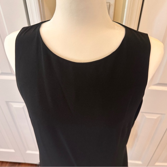 Tahari ASL  Sleeveless Round Neck 100% Ostrich Feather Trim Shift Dress size 8P - Picture 4 of 15